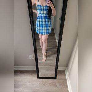 Abercrombie & Fitch blue & yellow plaid dress size medium